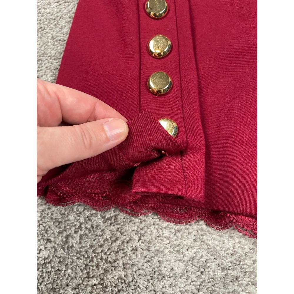 Trina Turk Dress Womens XS Red Gold Button Fit Flare Party Event Business Office - Picture 8 of 14